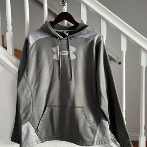 Under Armour Hoodie Mens Large Gray Storm Pullover‎ Sweatshirt Athletic Logo